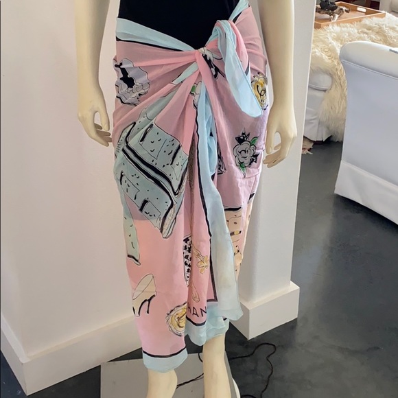 Chanel cotton swim wrap / scarf